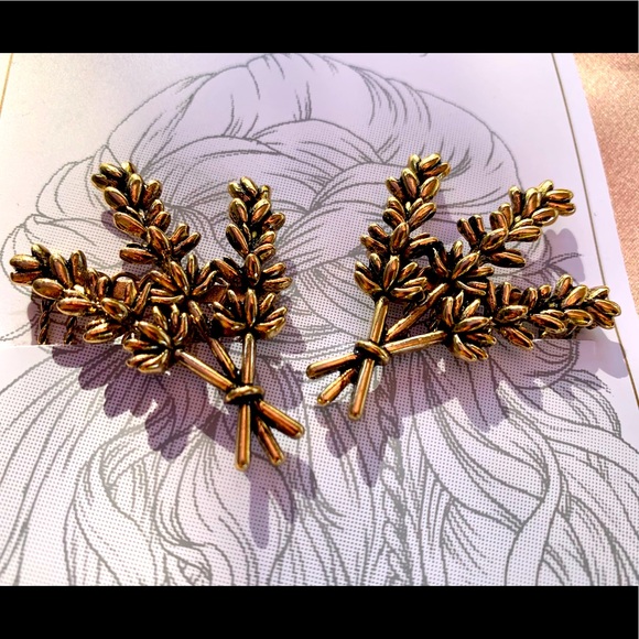 Kitsch Accessories - KITSCH Gold Tone Hair Combs Floral Boho